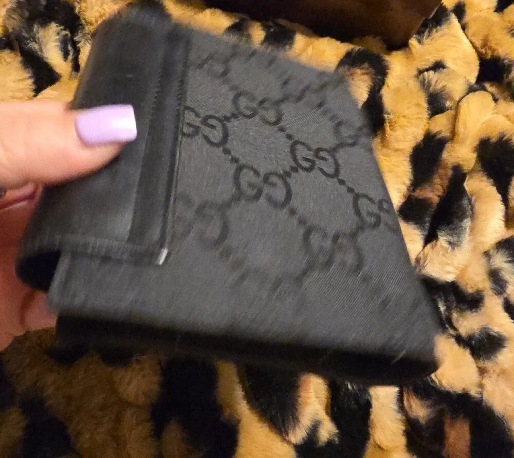 Gucci Brown Box with Black Leather & GG Canvas Wallet